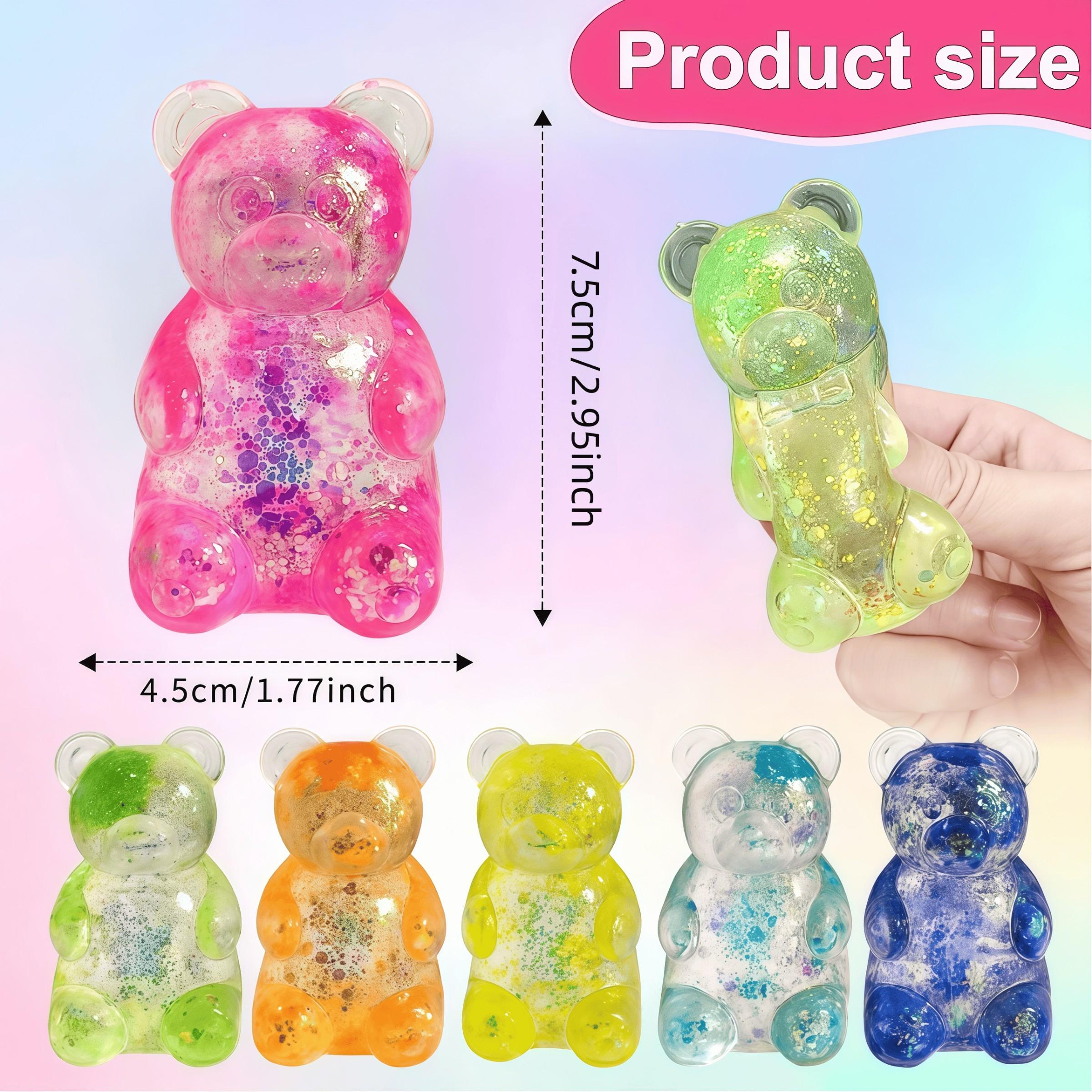 1/4 Pcs Aurora Gummy Bear - Sensory Stress Relief Toy, Jelly-like Filling, Squeeze Toy, Decompression Toy, Anxiety Relief Toy, Relaxing Toy, Birthday Gift, Gift Bag Filler