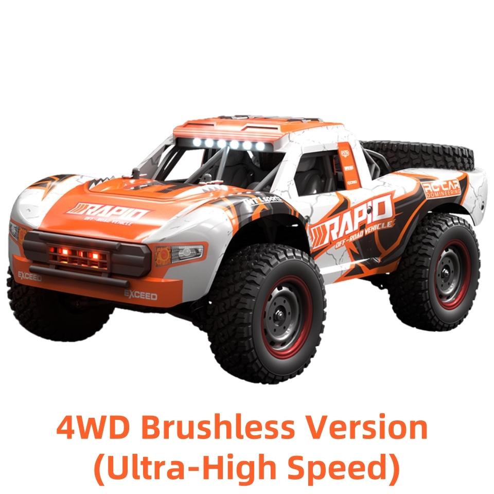 High-Speed RC Car Set, Brushless or Brushed Four-Wheel Drive, Drift 2.4g Remote Control Toy, Outdoor Play, Christmas Gift for Ages 14+, Brushless RC Cars