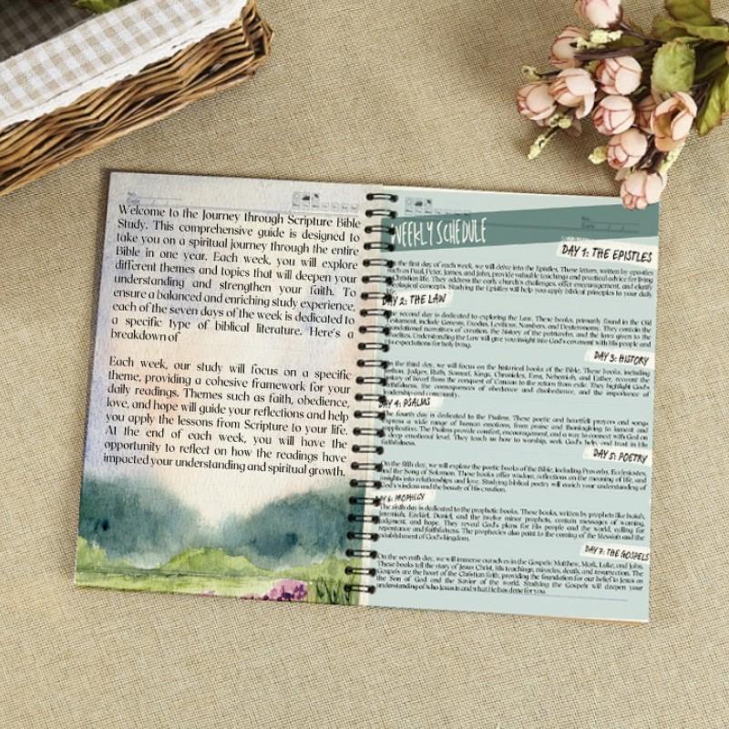 Christian Annual Bible Reading Plan, Inspirational Travel Tracker, Suitable for Men and Women, Daily Spiritual Growth Guide