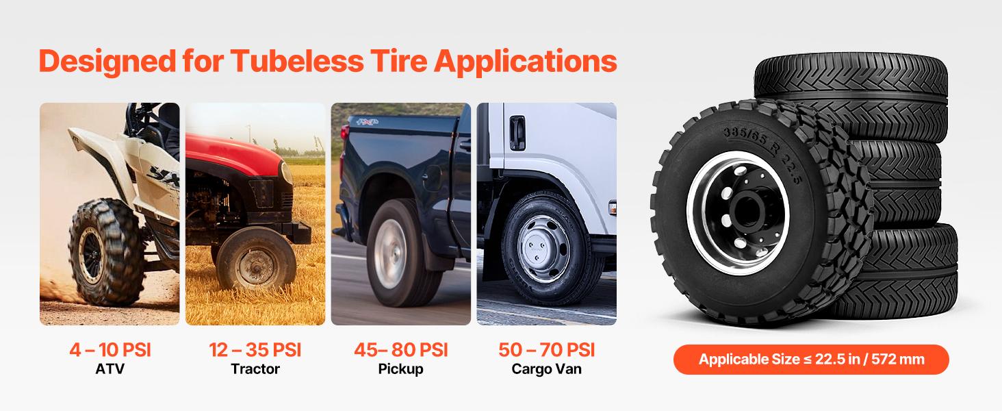 VEVOR Air Tire Bead Seater, 5 Gal/ 18.9 L, Heavy Duty Tire Bead Blaster Tool, 87-116 PSI Operating Pressure, Air Trigger Seating Inflator for Pickup, Truck, ATV, Jeep, Van, Lawn Tractor, RV, Yellow