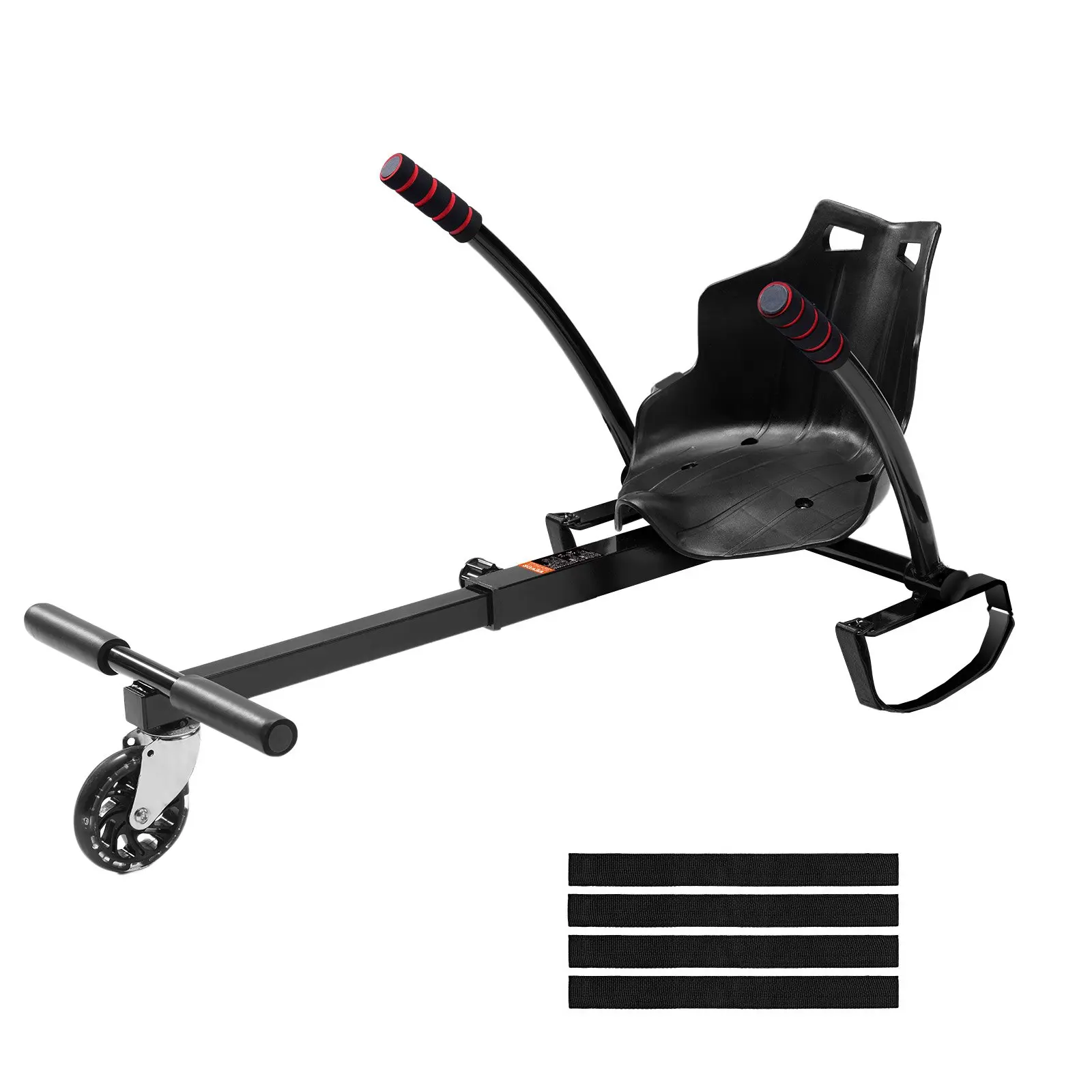 VEVOR Hoverboard Seat Attachment(Not included hoverboards), for 6.5" 8" 8.5" 10" Hoverboards, with LED Lights, Grips Control, Adjustable Frame Length and 220 LBS Load Capacity, Hover Board Go Karts Accessory, for Kids Adults