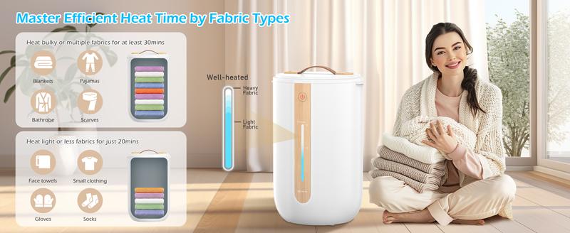 Keenray Towel Warmer for Bathroom, Towel Warmer Bucket with Heating Progress Bar, Fragrant Disc Holder, Leather Handle, Auto Shut-Off Towel Bucket Fits Up to Two 40" x 70" Oversized Towels, Blankets