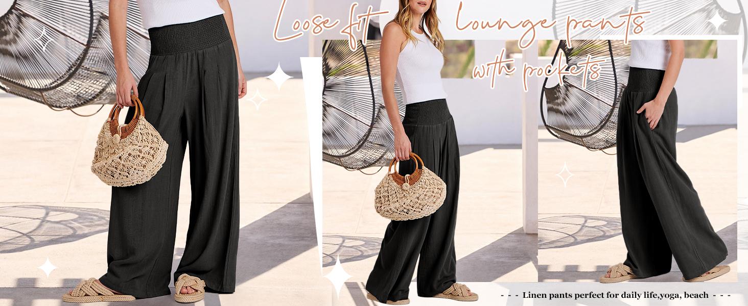 ANRABESS Women‘s Linen Palazzo Pants Summer Boho Wide Leg High Waist Casual Lounge Pant Beach Travel Comfortable Vacation Bottom Outfits ANRABESS Women‘s Linen Palazzo Pants Summer Boho Wide Leg High Waist Casual Lounge Pant Beach Travel Comfortable Vacation Bottom Outfits