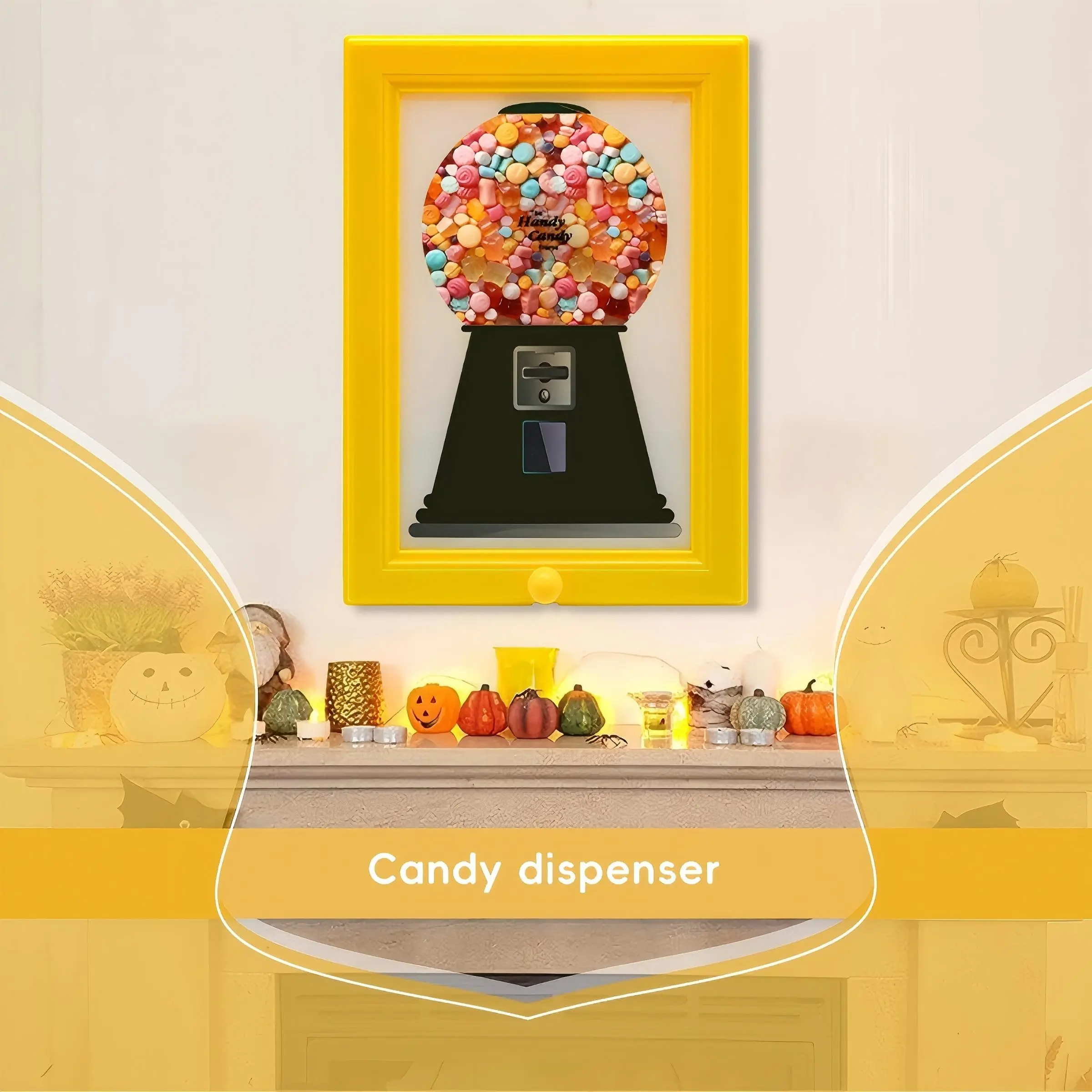 Wall-Mounted Candy Dispenser & Gum Organizer – Halloween/Christmas Festive Home Decor, Snack Storage with Easy Access for Candies, Nuts & Treats