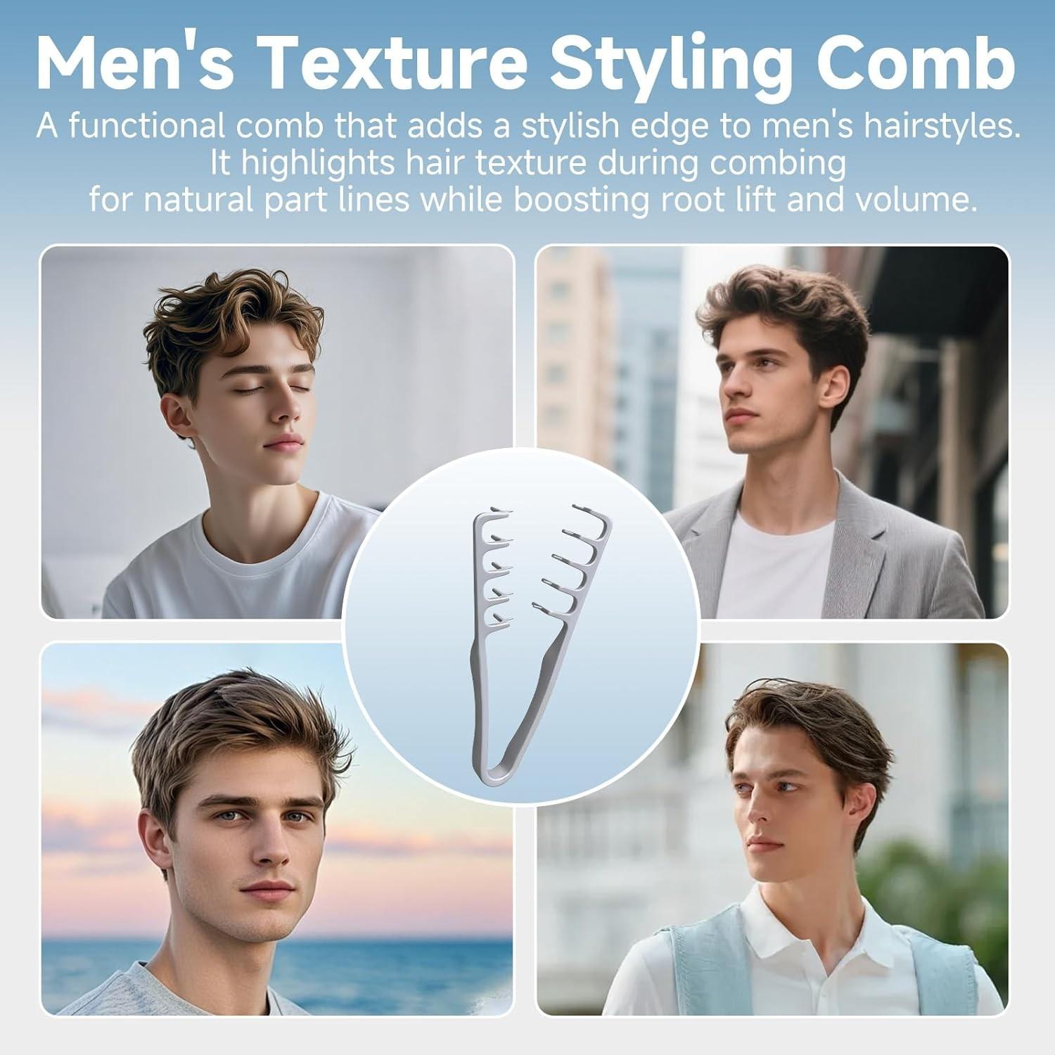 2-Pack New Abs Volumizing Hair Comb, Unisex Hair Parting Cover, Bangs Styling Brush, High Forehead Tool, Perfect for Men and Women