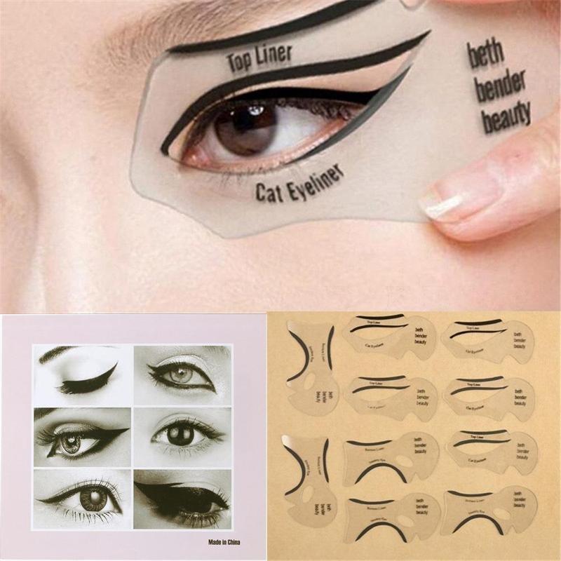 10pcs Reusable Eyeliner Stencil Set, Reusable Eyeliner Template, Professional Makeup Tool for Women