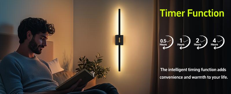 Battery Operated Wall Sconces w/ Remote Control Set of 2 | 31.5 inch | Upgrade 10000mAh | 3000K-6000K LED Wireless Wall Light for Bedroom, Picture Lights for Wall, Hallway, Background Wall