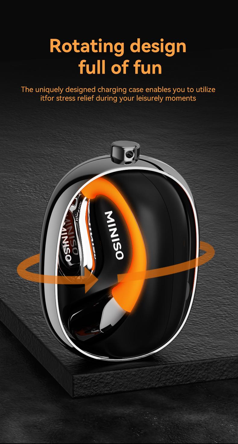 MINISO MS183 Open Ear Luminous Wireless Earbuds with Cool Light 360° Rote HIFI Sound Quality Sports Bluetooth Headphones OWS Earbuds IPX5 Waterproof With microphone Earphones