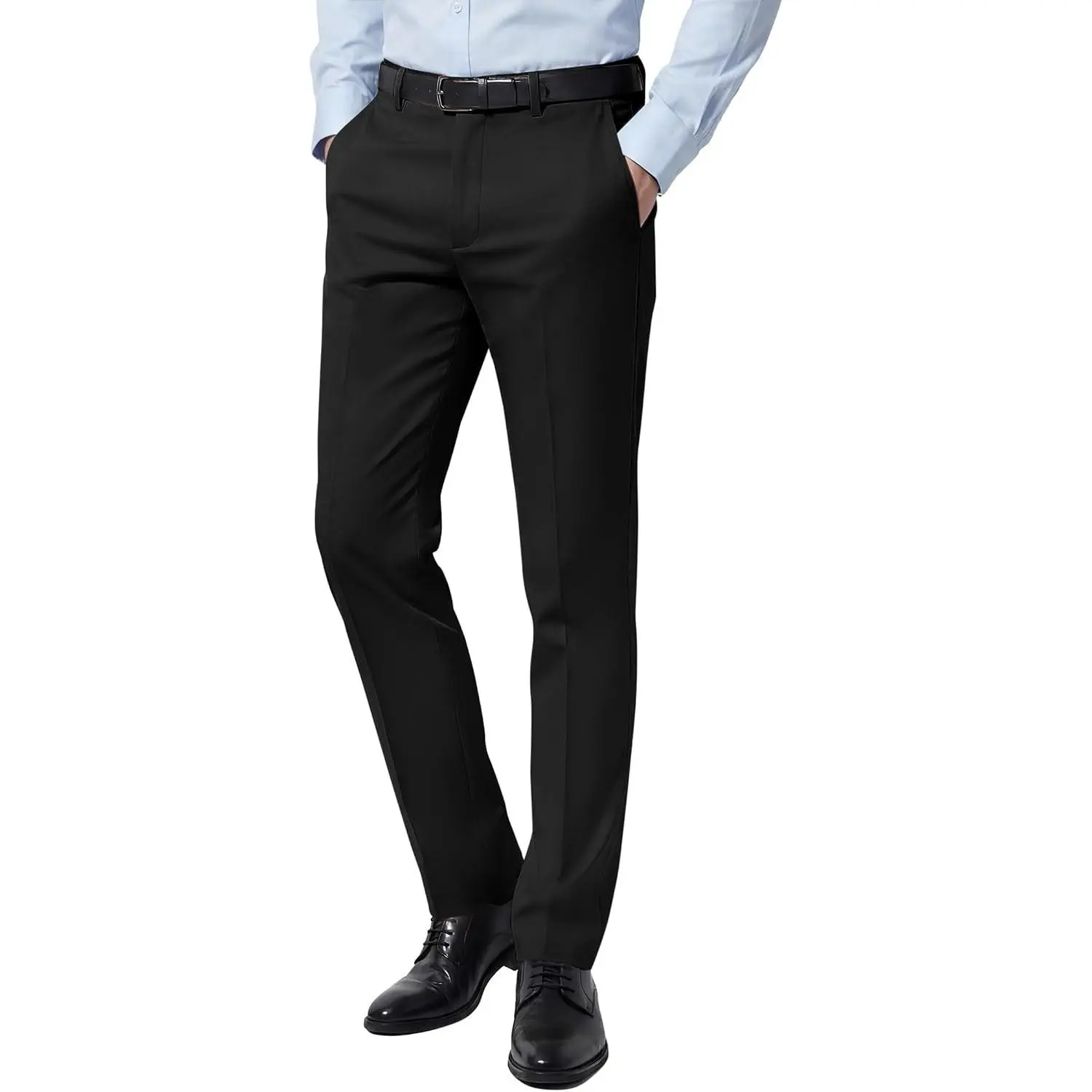 Men's Slim Fit Suit Dress Pants with Expandable Waist – Business Formal Trousers, Tuxedo Pants, Wrinkle-Free Flat Front Straight Leg Modern Casual Slacks for Office Work Wedding Dinner PartyGift