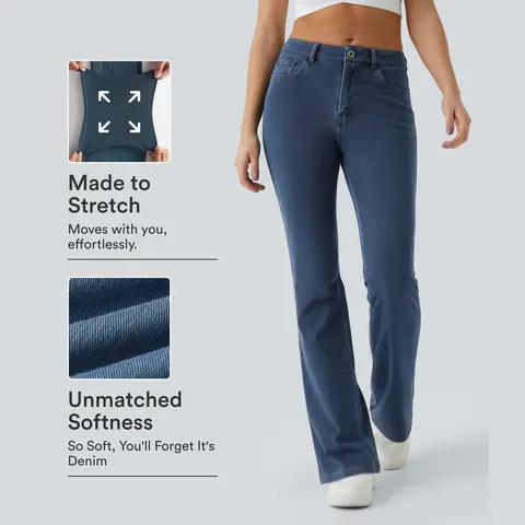 Halara Flex™ Mid Rise Pockets Casual Bootcut Jeans
