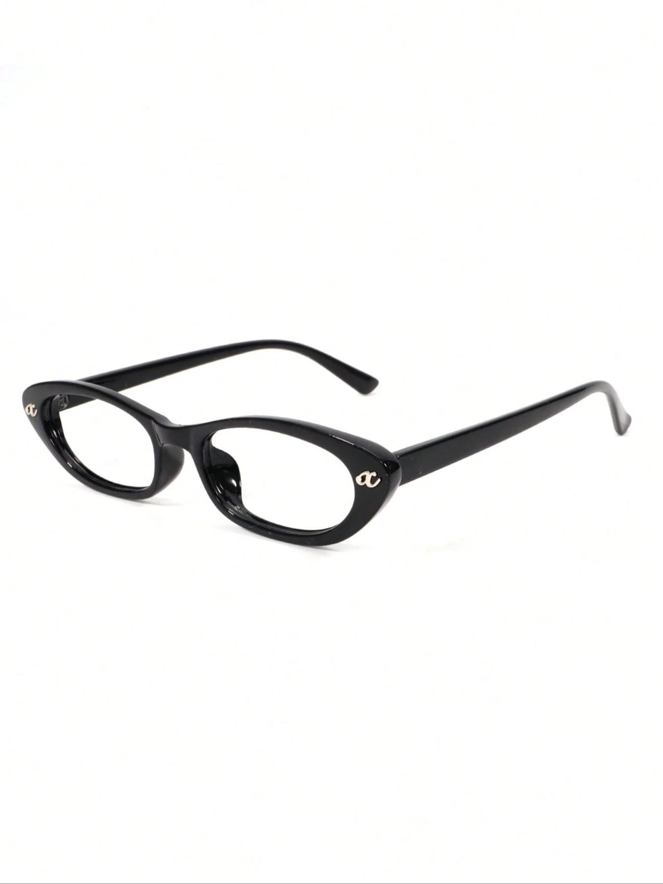 Small Frame Tr90 Oval Cat Eye Fashion Glasses, Metal Hinges Retro Personalized Versatile Anti-Blue Light Eyewear for Daily Wear, Fashionable Frames Glasses