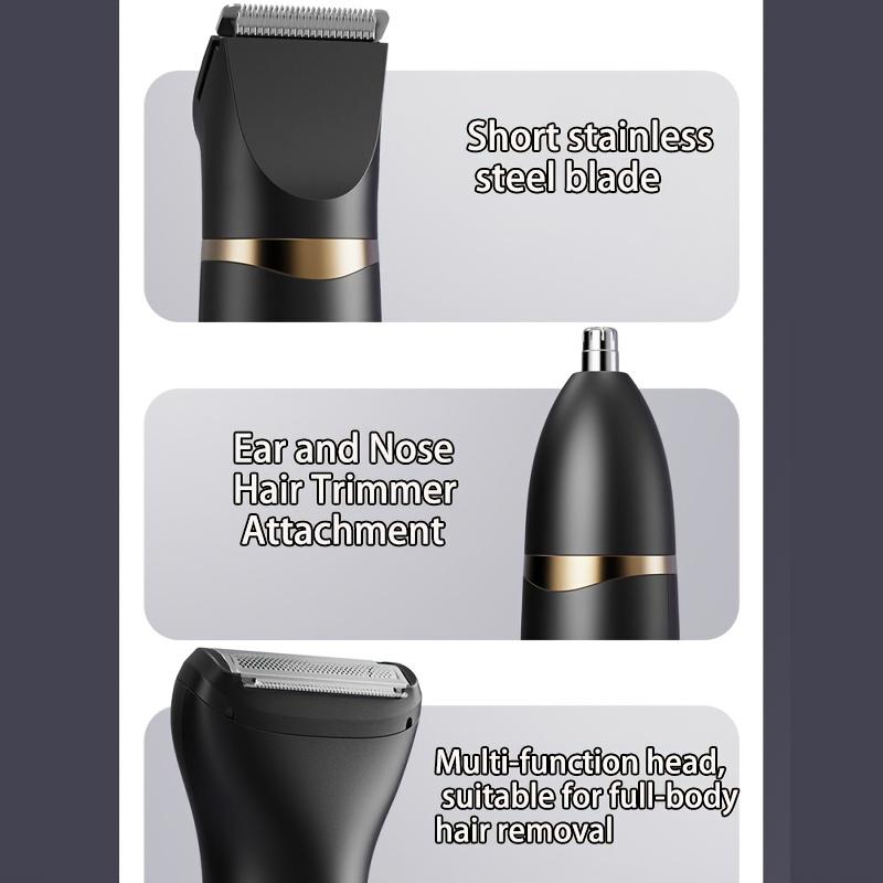 Men's 3-in-1 Body Groomer, Ideal for Trimming Hair on Various Parts of the Body, Including the Head, Face, Ears, and Nose. A Perfect Holiday Gift for Your Boyfriend or Father. USB Rechargeable, Electric Shaver.
