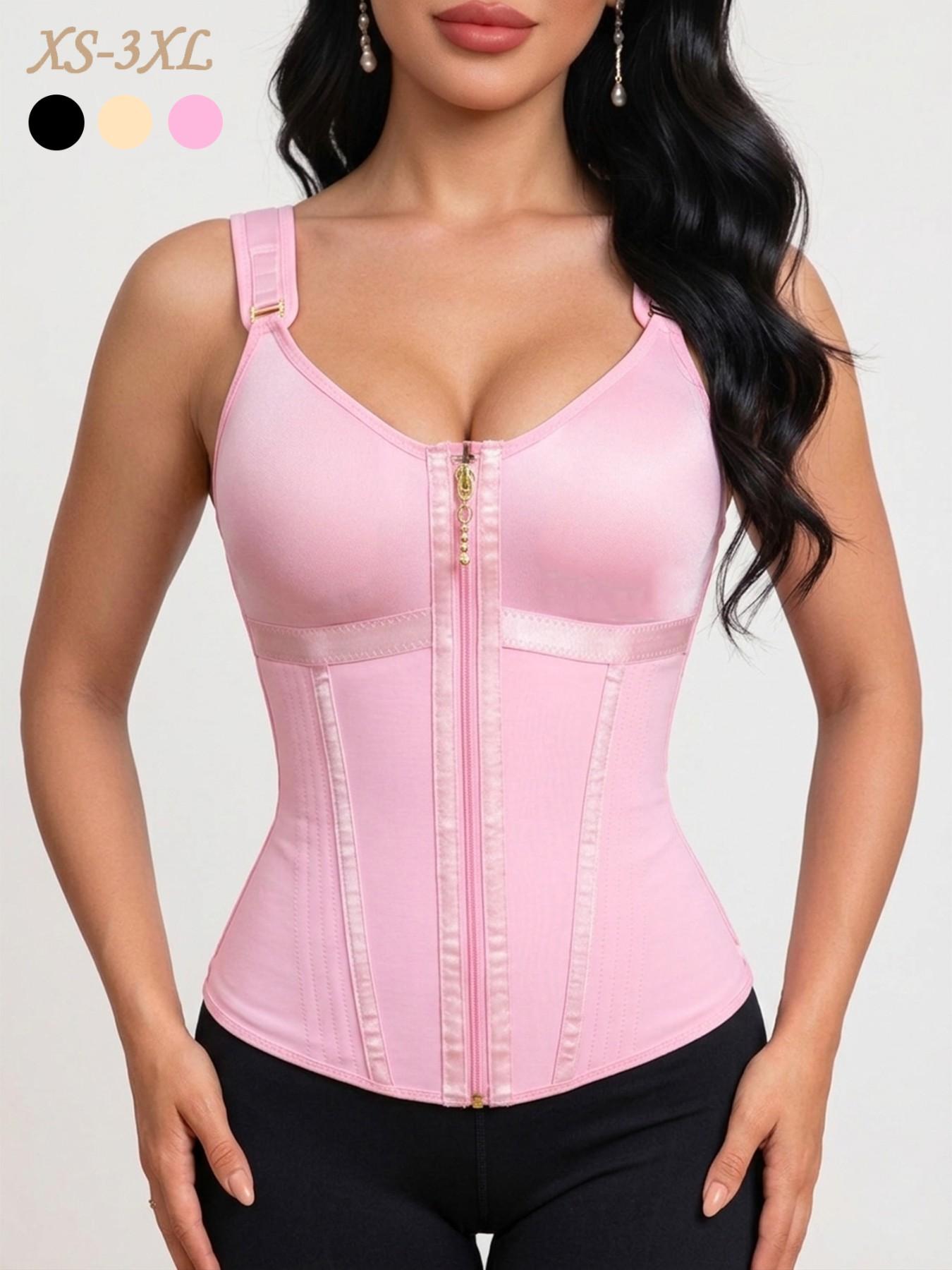 Women's Zipper Hook Waist Shaper Tight Top, Sports Fitness Belted Waist, Daily and Workout Shaping Compression Wear, Shapewear, Compression Tummy Tuck, Compression Body Shapewear