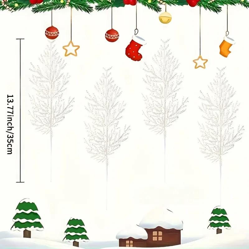 12pcs Christmas Decorative Flowers, Artificial Pine Branches, Festive Greenery Bouquets, DIY Garland Supplies, Seasonal Holiday Ornaments