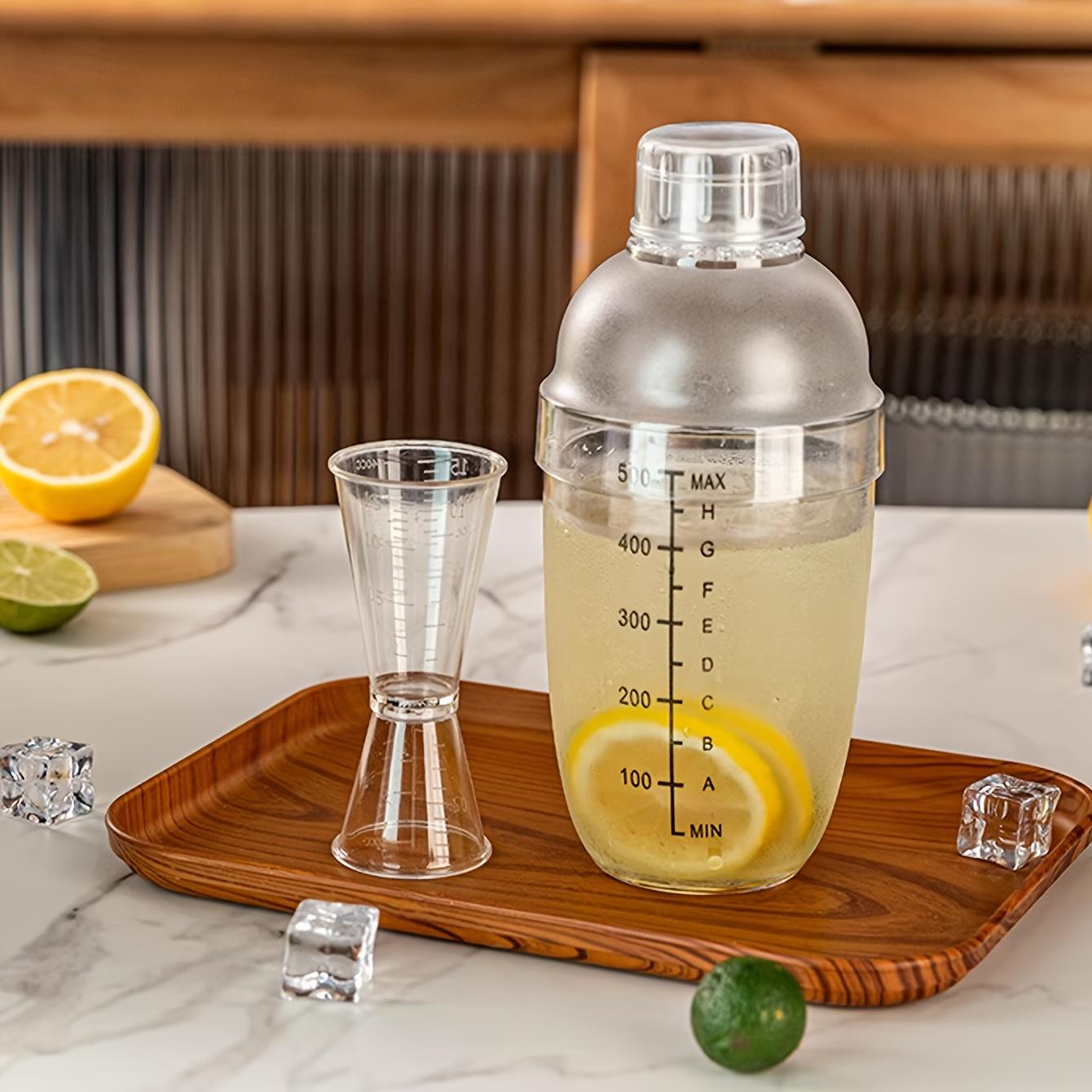 4pcs LON Professional Measuring Cups with Graduations - Food-Grade Plastic Measuring Cups with 0.68/1.35oz Scale - Heavy-Duty Bartender's Cocktail and Milkshake Measuring Cups - Precise Ounce and Milliliter Beverage Measuring Cups - Kitchenware