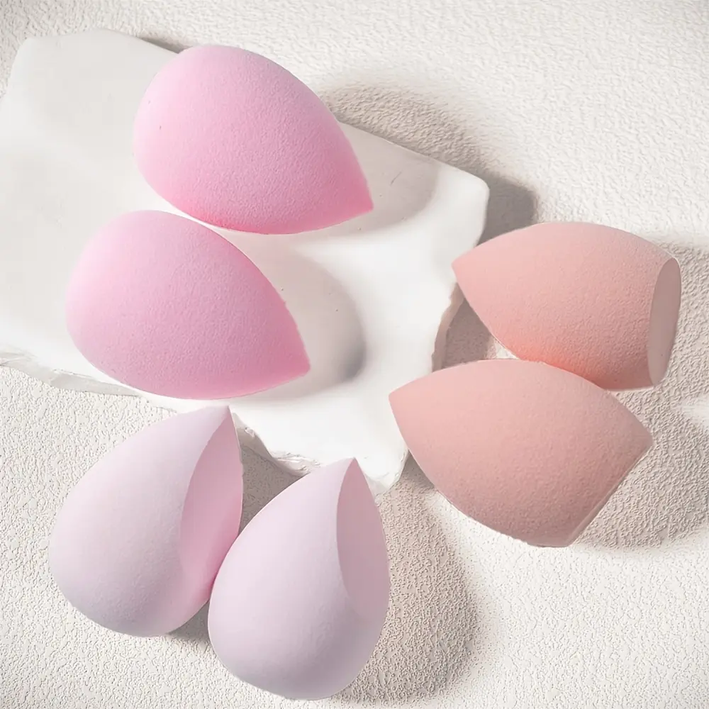 6-Pack Pastel Makeup Sponge Set, Multi-Cut Teardrop Shaped Makeup Puff for Foundation, Concealer and Powder