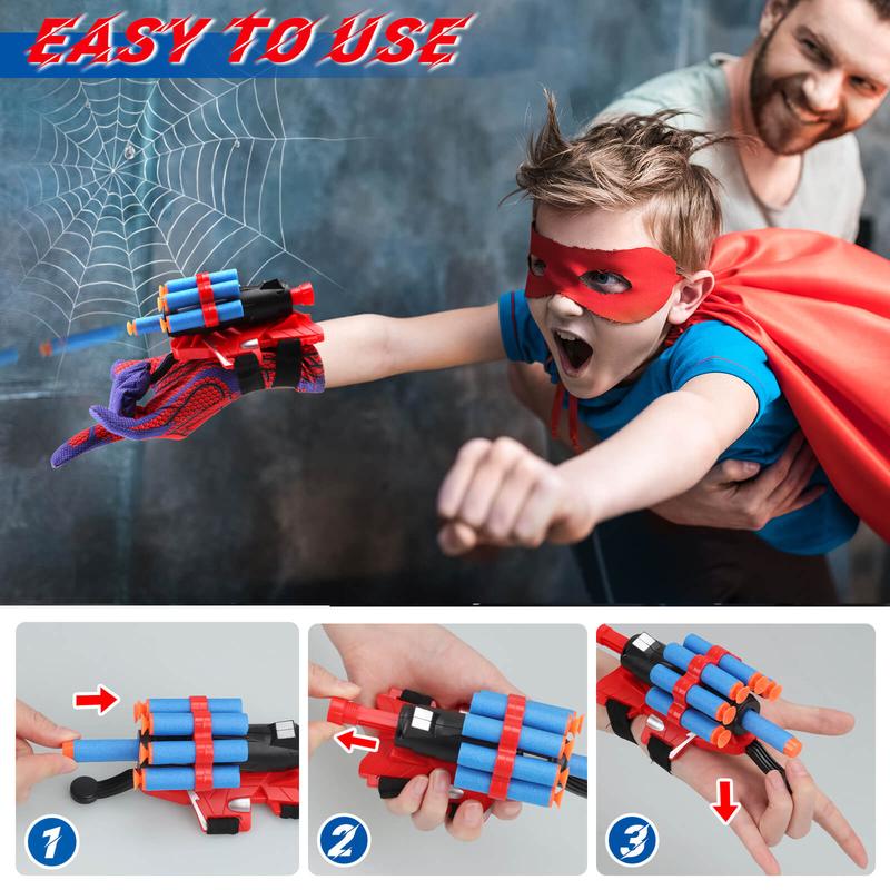 【Free Shipping】Web Shooters Toy 2 Pack,Web Slinger Toys with Spider Glove Launcher,Toys for Young Men Women's Christmas Gift, Halloween Present, Black Friday Gifts,Fun Toy