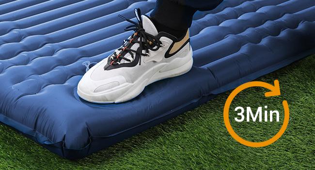 Sleeping Pad for Camping 4" Ultra-Thick Self Inflating Camping Pad, with Pillow Built-in Foot Pump, for Backpacking Hiking Portable christmas gift Quick Inflate Outdoorgear