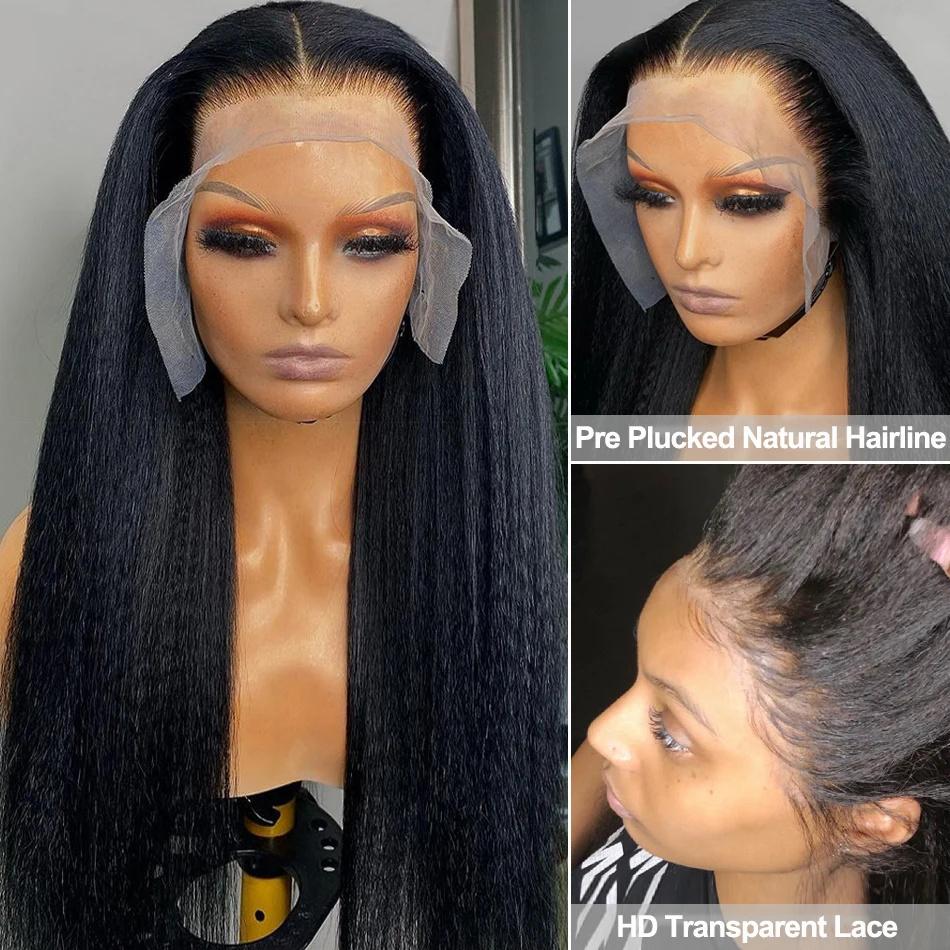 Kinky Straight 360 Full Lace Wig Human Hair Wigs 13x6 HD Lace Frontal Wigs Yaki 360 HD Lace Wig Brazilian Transparent 360 Lace Front Wigs For Women 180% Pre Plucked Kinky Straight 360 Full Lace Wig Human Hair Wigs 13x6 HD Lace Frontal Wigs Yaki 360 HD Lace Wig Brazilian Transparent 360 Lace Front Wigs For Women 180% Pre Plucked