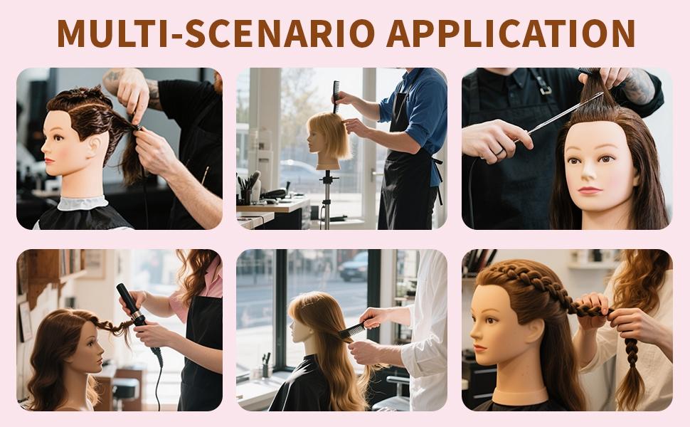 28" Mannequin Head With Hair Training Head Practice Braiding Hair Doll Head For Hair Styling Hairdressing Head For Braiding With Free Wig Head Stand Hair Styling Tools Set