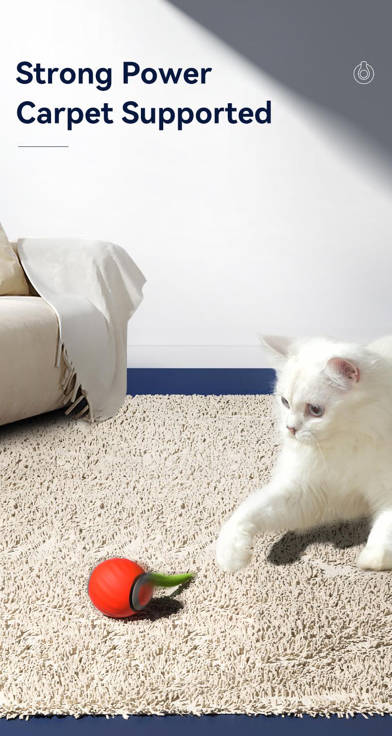 TikTokShopBlackFriday, Petgravity Speedy Sprint Ball Toy for Cat Type-C Rechargeable Interactive Cats Toy, Automatic Cat Teaser Toy, Pet Supplies,Cozyvibes Petlife