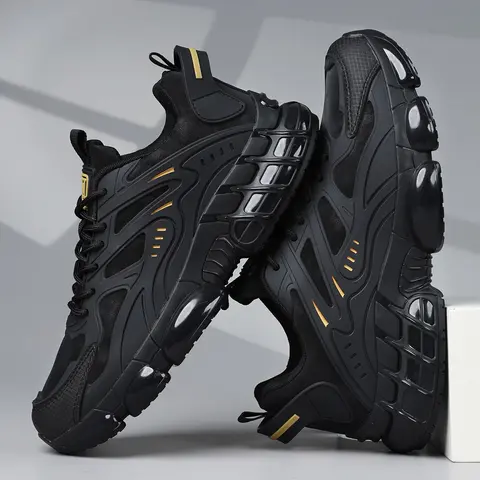 Men's Sporty Lace Up Sneakers, Casual Comfortable Breathable Athletic Running Shoes, Trendy Sports Shoes for Men Daily Wear, Fashionable Running Shoes