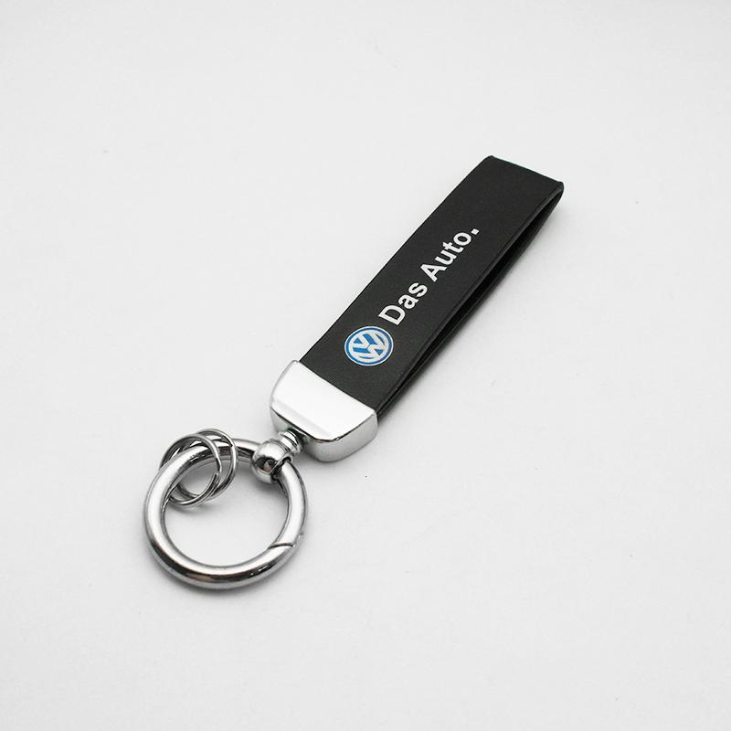 1PCS Volkswagen Keychain Key Ring & Key Case GTI Style Leather Metal Key Chain For VW Golf Polo Passat Tiguan Lavida Bora Auto Accessories Gift