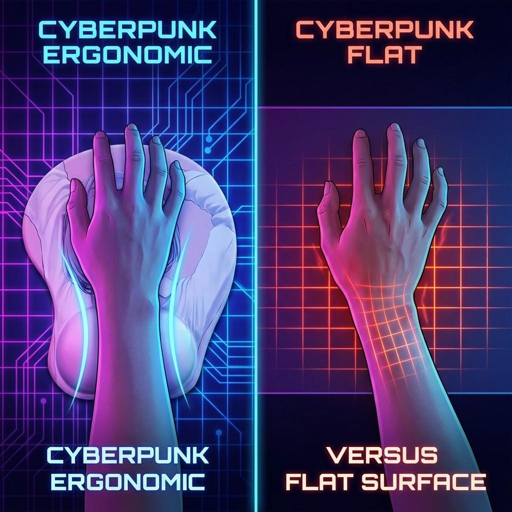 Ergonomic Mouse Pad, Comfortable Memory Silicone Material, Relieves Wrist Fatigue, Suitable for Office or Gaming