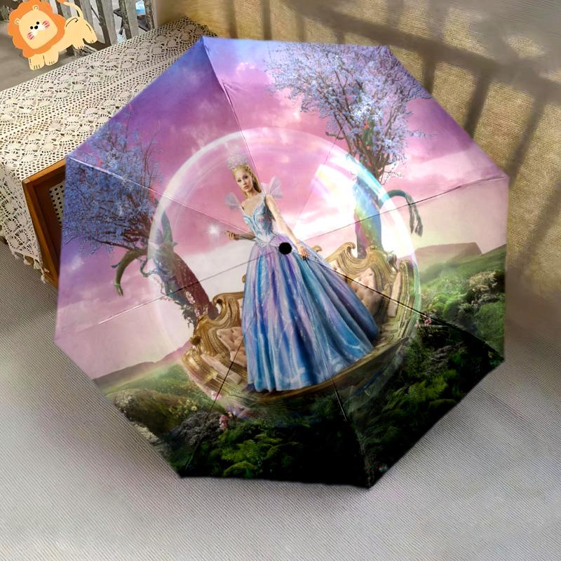 Cinderella Bubble Printed New Universal Umbrella, Automatic Folding Umbrella, Portable Foldable Design Travel Umbrella, Outdoor Umbrella, Black Friday, Christmas, Birthday Gift E1225
