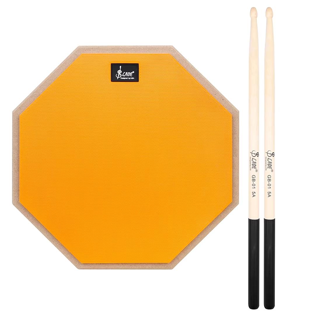 Practice Drum Pad and Drumsticks Set, 8-Inch Mute Drum Pad, Maple Wood 5a Drum Sticks Included, Ideal for Drumming Exercises