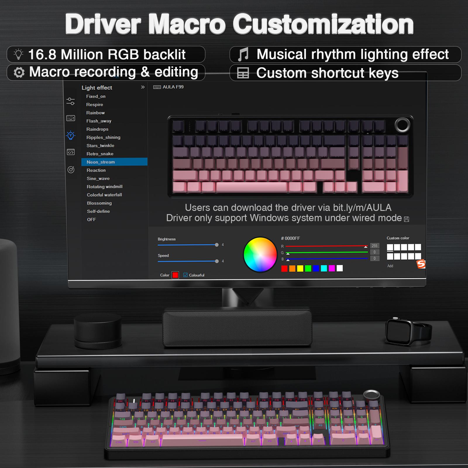 AULA F99 Pro Creamy Wireless Mechanical Gaming Keyboard with Knob Control, keyboard,Tri-Mode BT5.0/USB-C/2.4GHz Hot Swappable Custom Keyboard,Pre-lubed Linear Switches,Gasket Structure,RGB Backlit Computer PC accessories TikTokShopfalldealsforyou AULA F99 Pro Creamy Wireless Mechanical Gaming Keyboard with Knob Control, keyboard,Tri-Mode BT5.0/USB-C/2.4GHz Hot Swappable Custom Keyboard,Pre-lubed Linear Switches,Gasket Structure,RGB Backlit Computer PC accessories TikTokShopfalldealsforyou