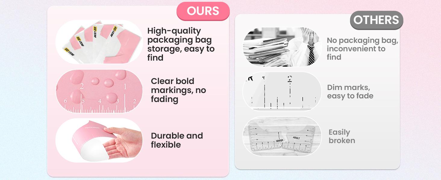 AKEYDIY T-shirt Measuring Ruler( 10 Inches),Ruler Center Viinyl,4pcs Round PVC Ruler for Heat Pressing,Home use,Sewing Supplies,Christmas Gifts