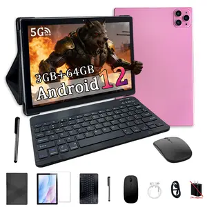 10.1" Adult Android Tablet with Octa-Core Processor: Dual Cameras, Shockproof Dustproof Silicone Protective Case, Business, Office & Entertainment, Lightweight Portable with 5G WiFi,  Work & Travel, Great Gift for Colleagues (No Charger)