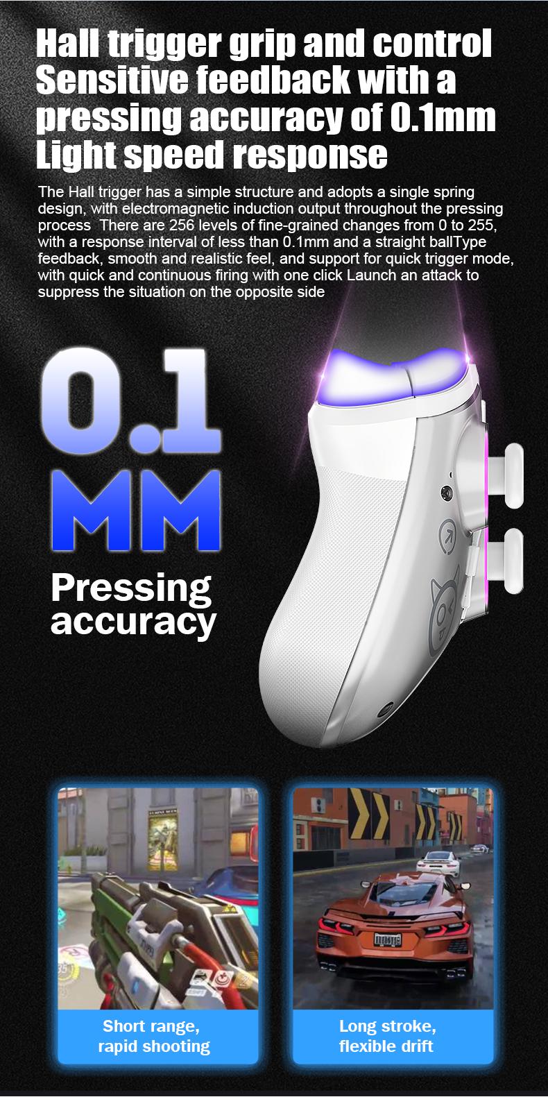 CM619 Game controller supports IOS/Android/PC/Switch dual motor wireless controller with dazzling light Console Smartphone Console Smartphone Black gamers gift