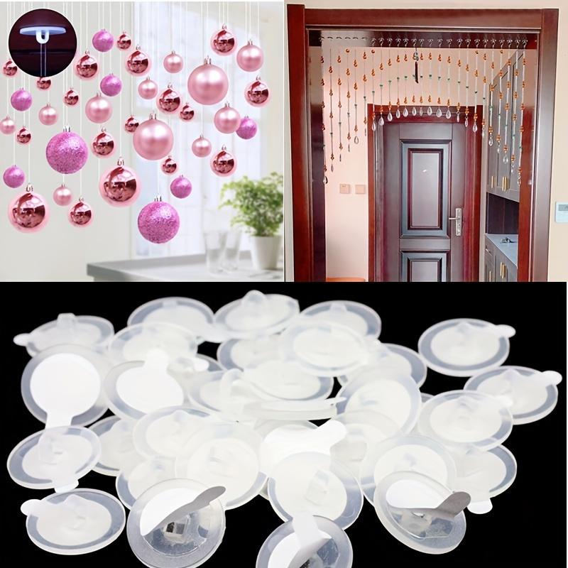 50-Pack Transparent Plastic Wall Mount Hooks with Strong Adhesive – Easy to Install, Seamless, Ideal for Party Decorations, Home DIY Projects – Fashionable Hanging Solutions