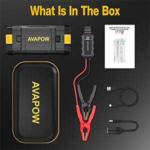 AVAPOW Car Jump Starter,4000A Peak 27800mAh Battery Jump Starter,Portable Battery Booster,12V Jump Box with LED Light,USB QC 3.0