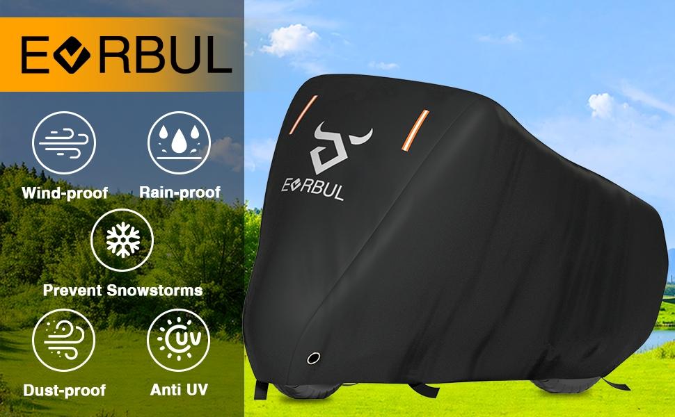 Universal Motorcycle Cover with Windproof Buckle, Waterproof Sun Protection Dust Proof, Indoor Outdoor Storage Bag Included