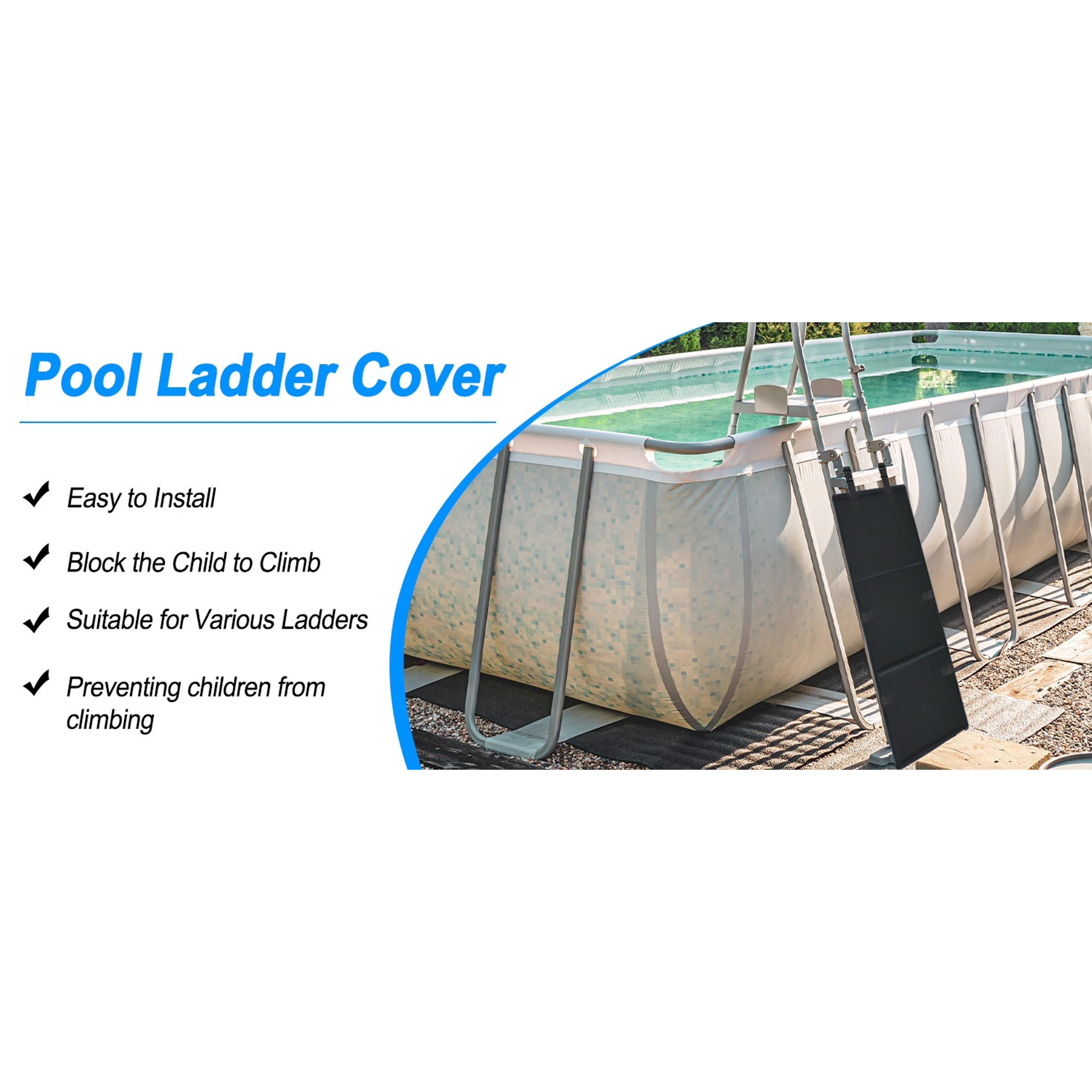 Pool Ladder Protector Cover 15x31.5in, Guard for Above Ground Pool to Prevent Kids from Climbing and Falling, Bunk Bed Ladder Guard Protector