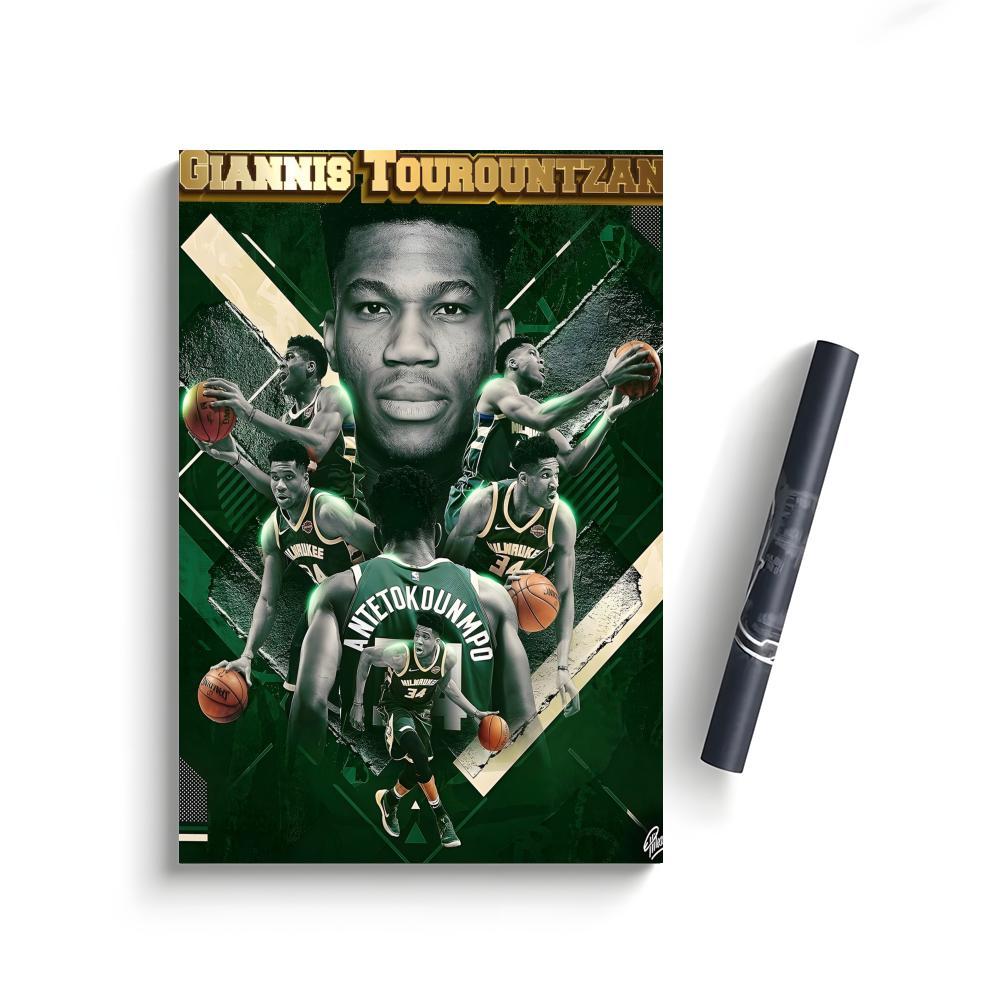Poster Self-Adhesive Waterproof Art Sticker, Aesthetic Minimalist Wall Poster for Coffee Shop, Bar & Home Room Decor Celebrities G-Giannis Antetokounmpo