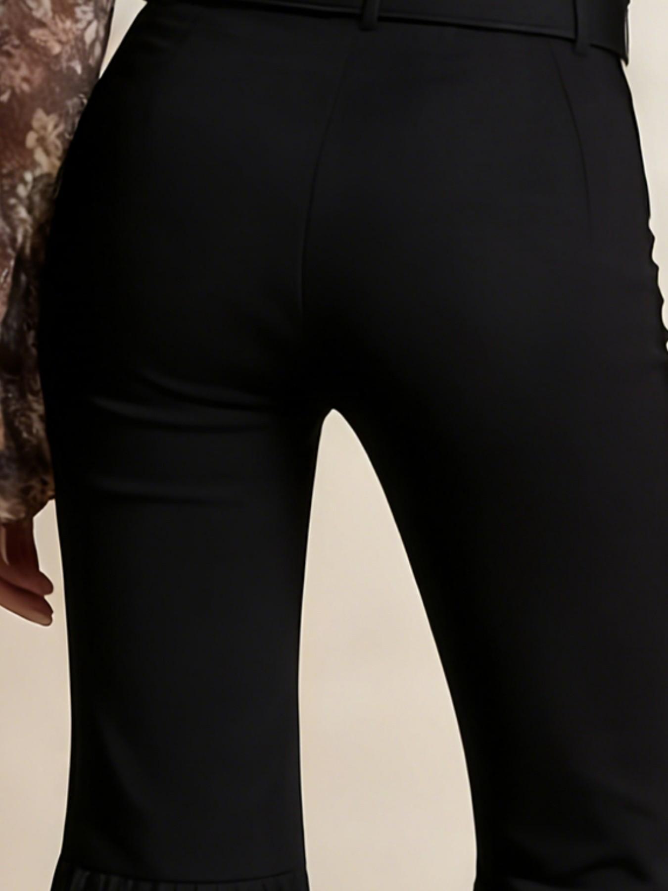 Women's High Waist Fringe Flare Pants, Retro Western Bell Bottom Trousers, Bohemian Casual Outfit, Ladies Fashion Pants, Womenswear, Vintage Fringe Pants for Party & Daily Wear