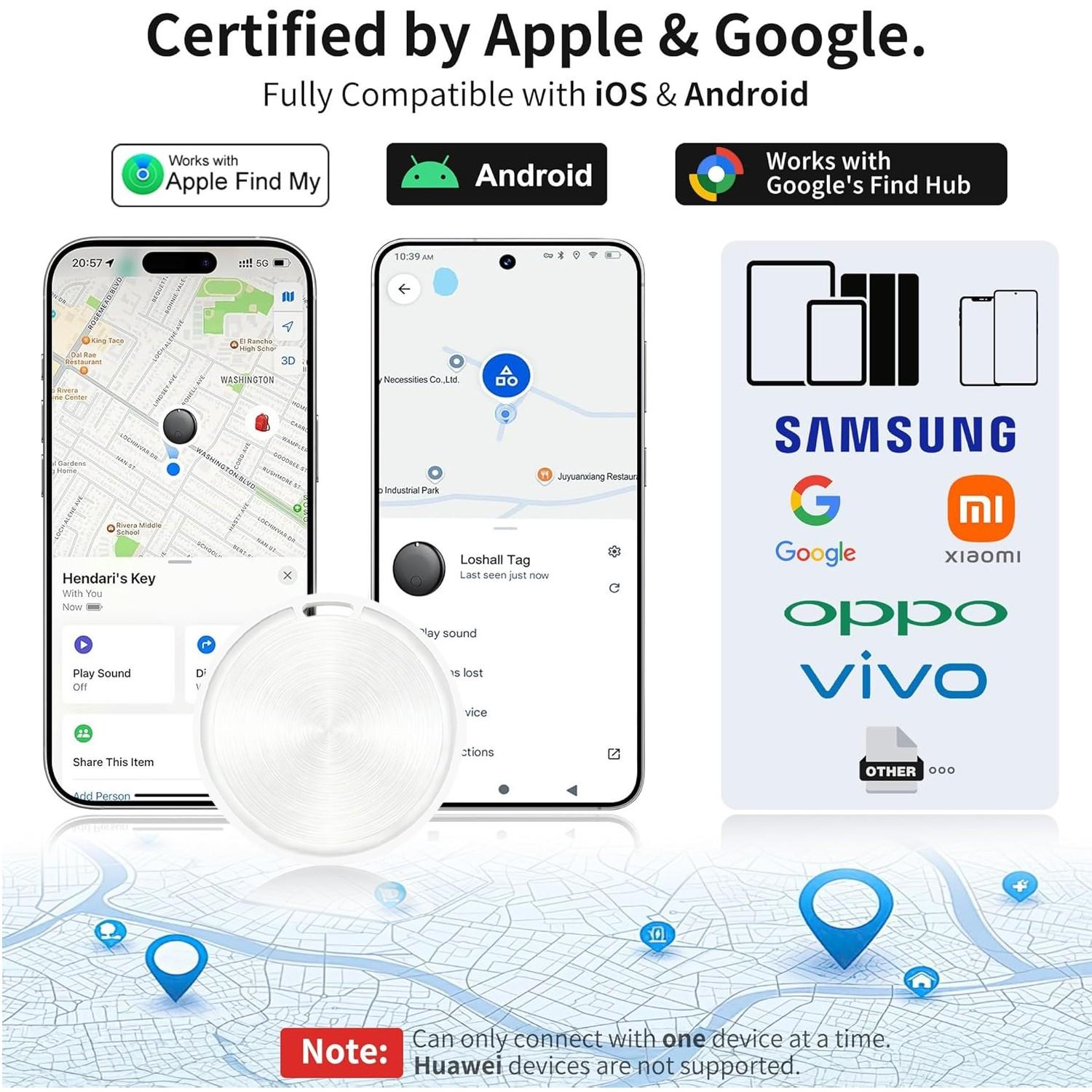 Smart Key Tracker Compatible with iOS and Android, Mini Electronic Tracking Device for Keys and Bags, Wrist Style Batteries Included