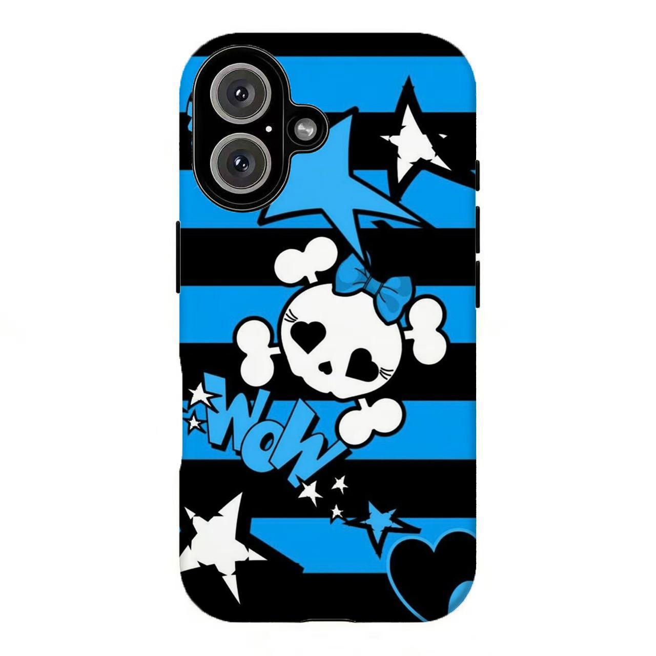 FL-Y2K Emo Kawaii Skull Bow Phone Case,Cute Crossbone Polka Dot Striped Protective Cover, Pink Blue Black Star Stripe Shockproof Cover For iPhone 11 12 13 14 15 16 17 Air Pro Max for Samsung S26 S25 S24 S23 S22 S21 Case,Gift for her/him FL-Y2K Emo Kawaii Skull Bow Phone Case,Cute Crossbone Polka Dot Striped Protective Cover, Pink Blue Black Star Stripe Shockproof Cover For iPhone 11 12 13 14 15 16 17 Air Pro Max for Samsung S26 S25 S24 S23 S22 S21 Case,Gift for her/him
