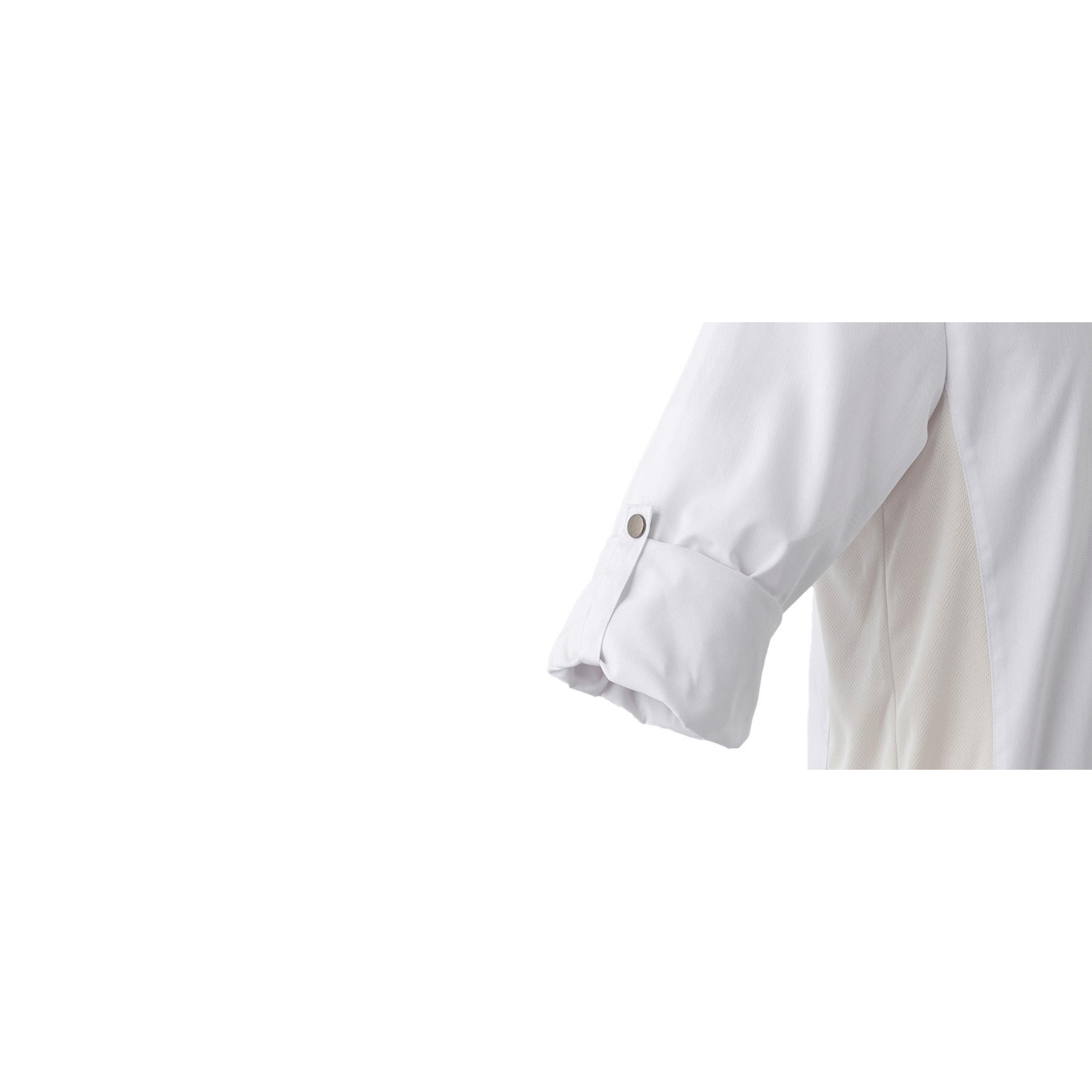 Chef Jacket for Women, Zipper Chef Coat with Side Mesh Vents | Long or Short Sleeve Chef Shirt Uniform for Kitchen Restaurant, Thermometer Pocket, Apron Tab, 1 or 2 Pack