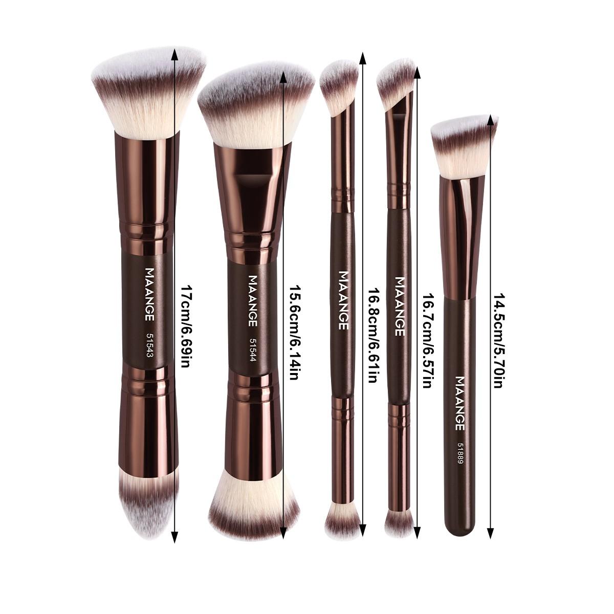 Maange 5-Piece Makeup Brush Set Includes Foundation Brush Concealer Brush Blush Brush Contour Brush Cosmetic Tools
