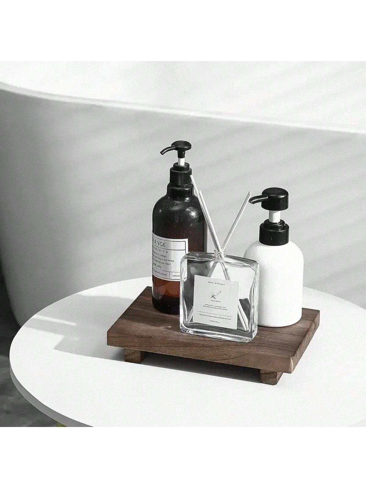 Small Bathroom Counter Organizer, Wooden Decorative Tray, Rectangular Cosmetic Rack, Kitchen Soap Bottle Holder, Home Party Gift