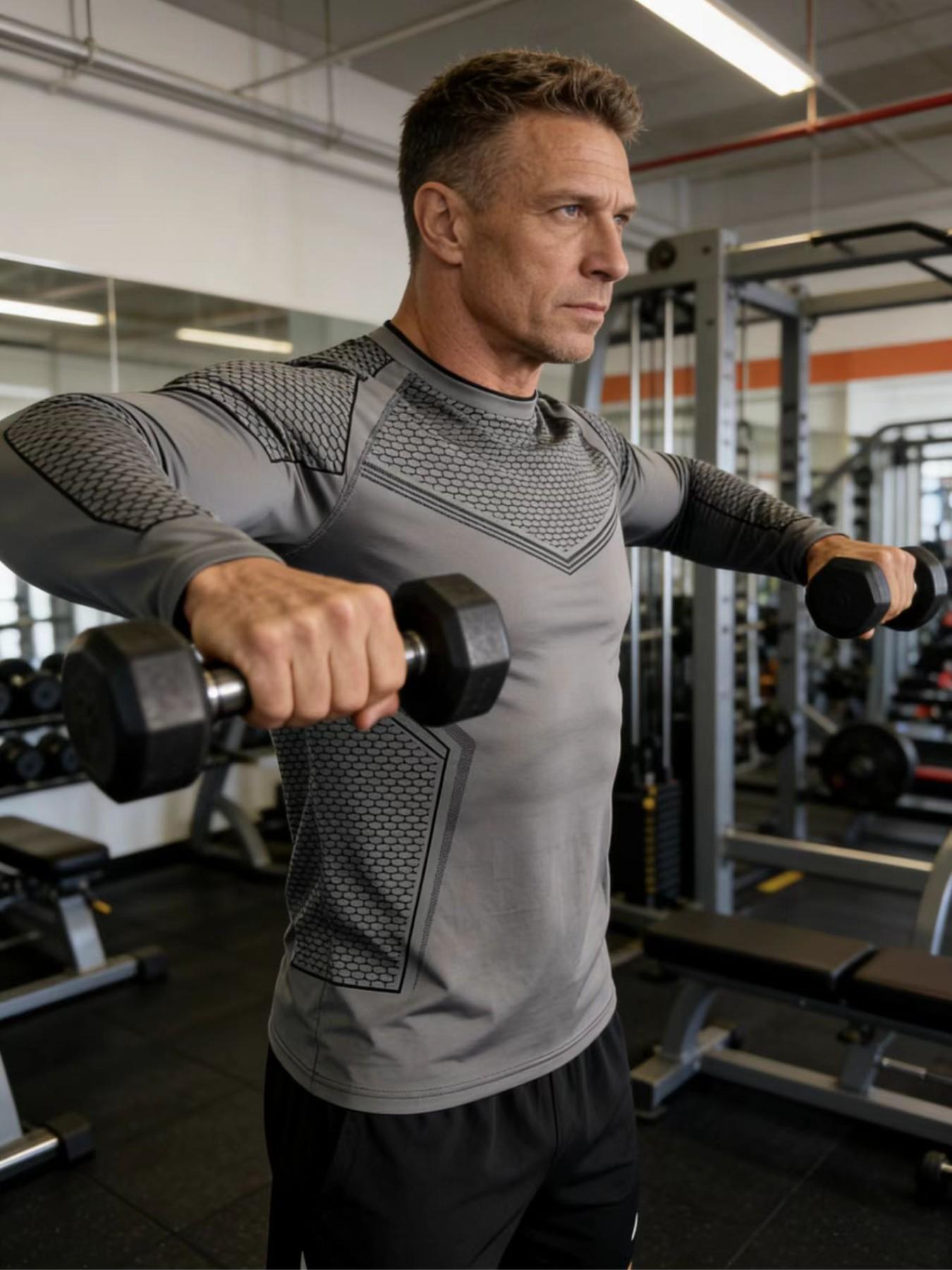 Viral Athletic Compression Shirt Men | Quick Dry Long Sleeve Gym Top | TikTok Trendy Fitness Workout Tee