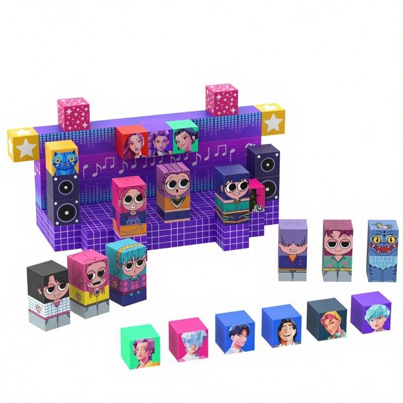 K-Pop Hunter Girl Team Magnetic Building Blocks, Magnetized Construction Set, Fun and Educational Toy for Kids, Perfect Gift Idea