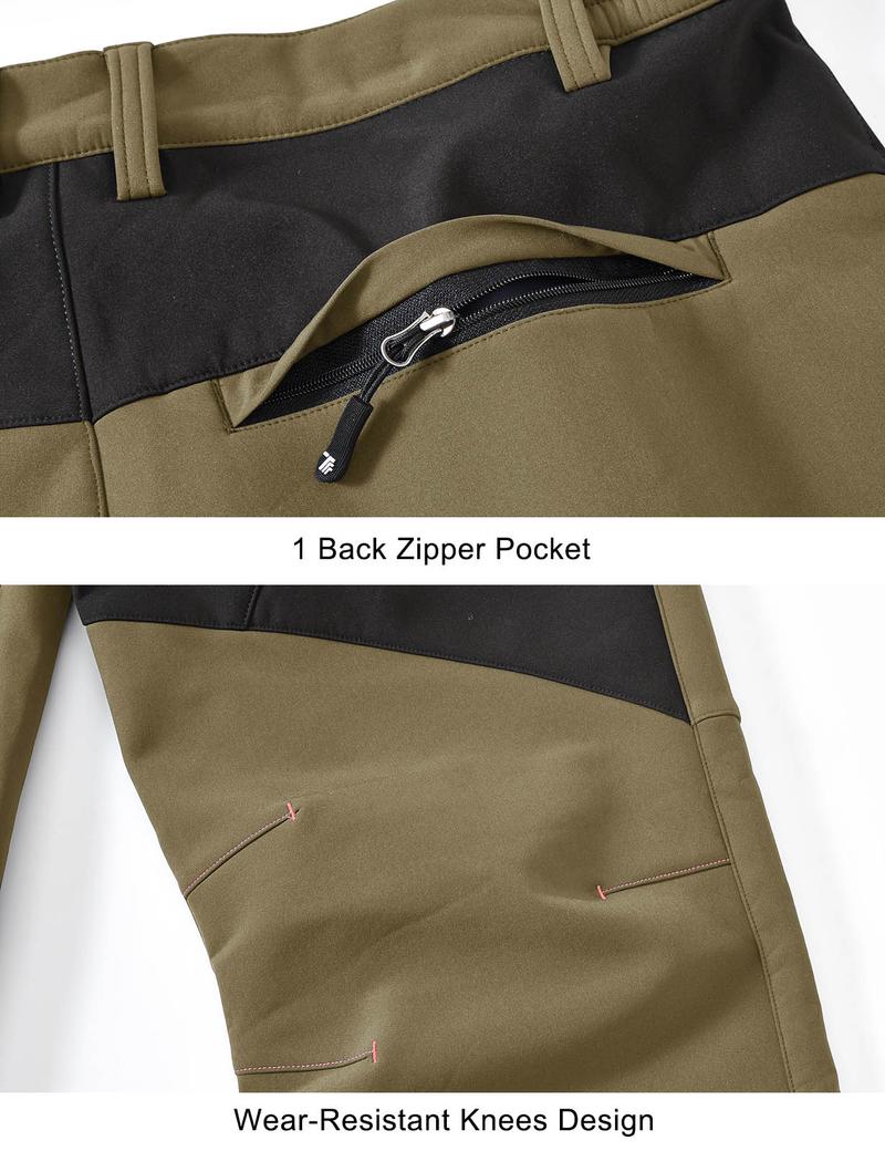 TBMPOY Men's Skiing Pants Waterproof Windproof Fleece Lined Hiking Cargo Insulated Pants Winter Warm Snow Pants