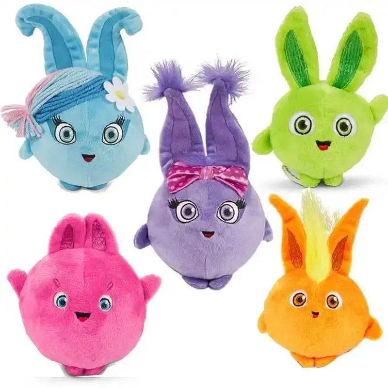 5pcs Lovely Rainbow Sunny Bunnies Stuffed Animal Rabbit Plush Toys for Girl Plush Doll for Girls Boys Gifts Birthday