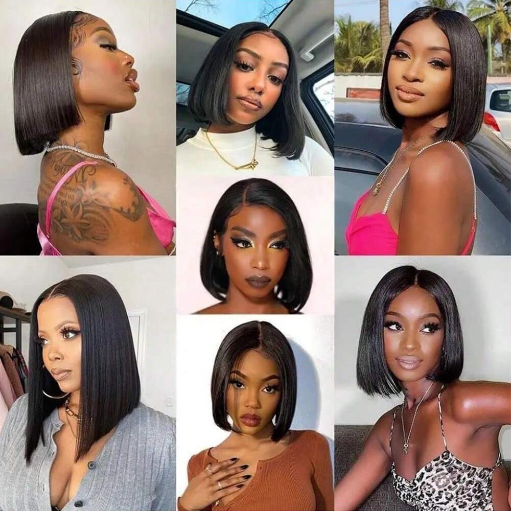 Bob Wig Human Hair 13x4 HD Lace Front BOB Wigs for Black Women Glueless Pre-Plucked Straight Human Hair Natural Hairline SpringStatements